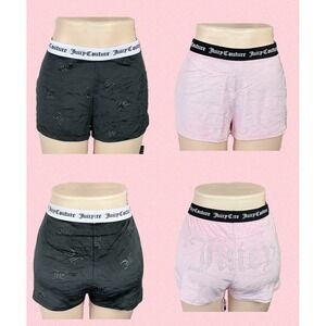 Juicy Couture Womens Velour Sleep Shorts 2PK XL Pink Rhinestone Black Monogram